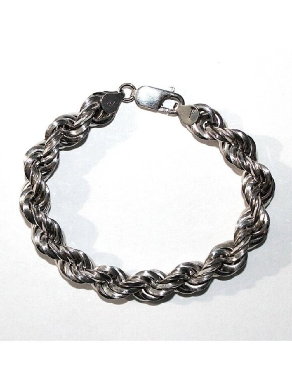 Sterling Silver Rope Chain Bracelet 16 Grams 7.5 Inches